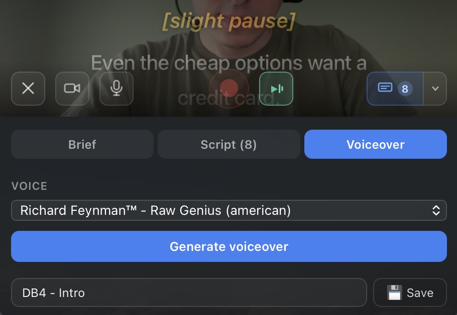 AI voiceover from your script